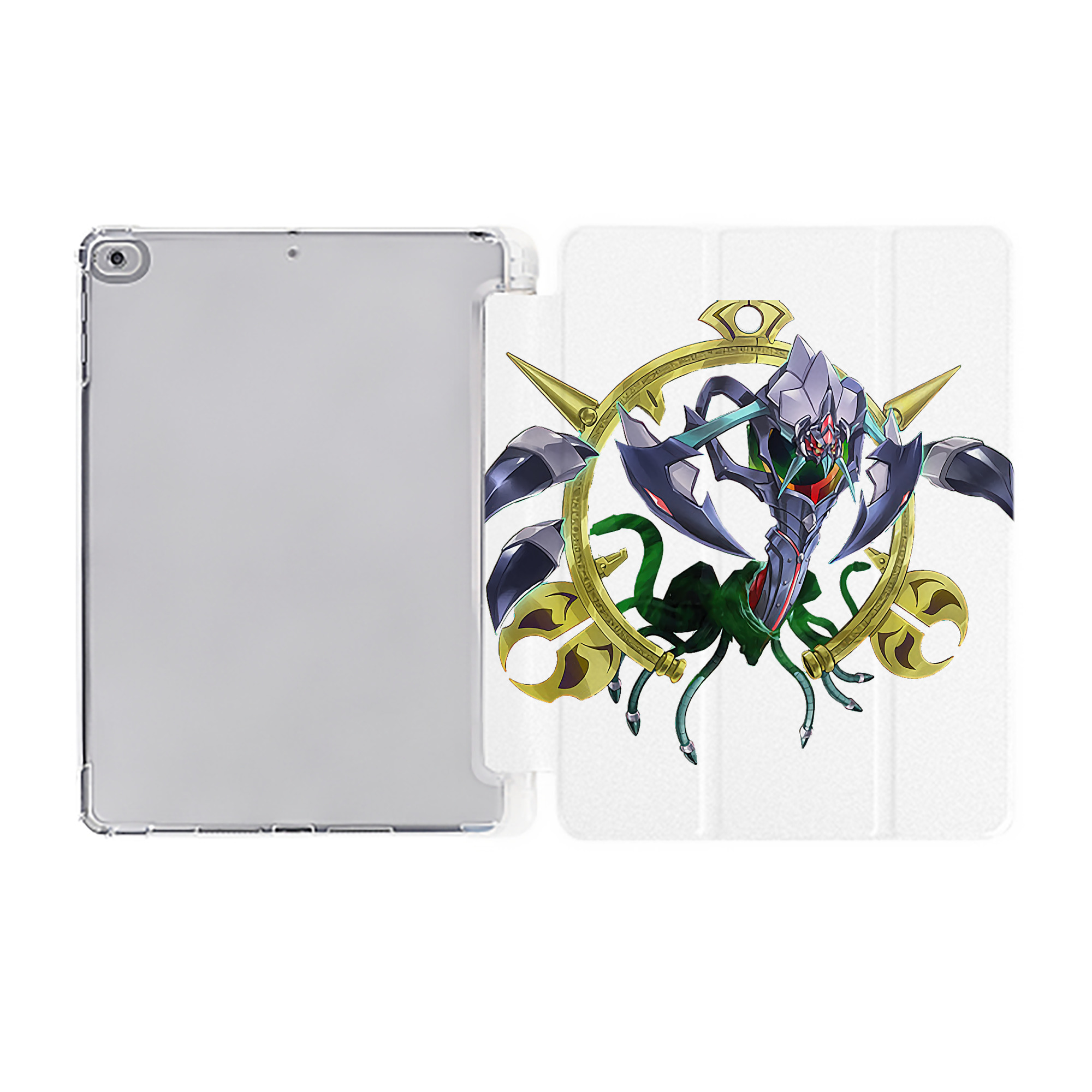 （画像用） 遊☆戯☆王 Yu-Gi-Oh! IPad ケース ペン収納付き 三つ折りスタンド PUレザー×シリコン 対応機種9.5/10.5/10.9インチ